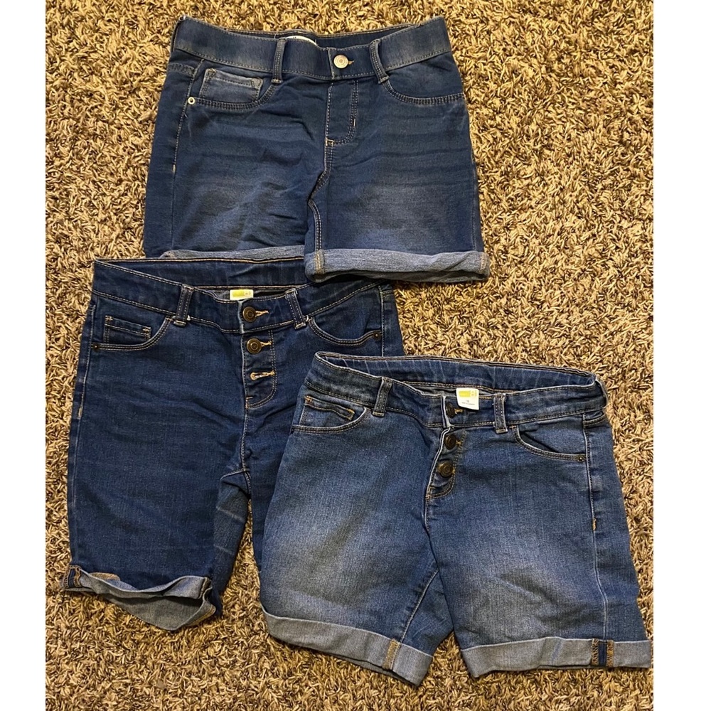 3 girls Jean shorts size 12